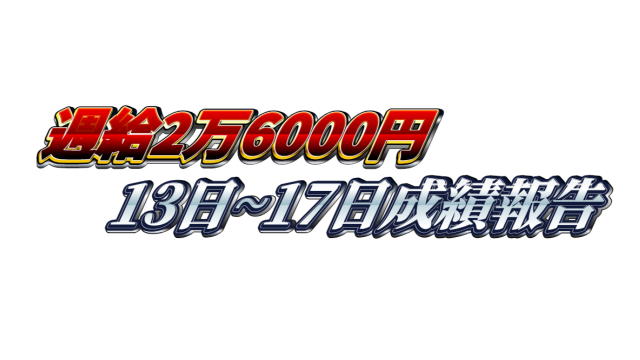 【週給2万6000円】無料ゴールドEA『MAXGOLD』13日~17日成績報告